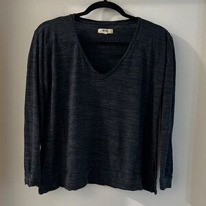 Madewell Charcoal Long Sleeve V-Neck Top XS